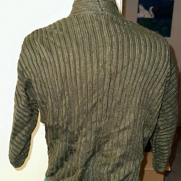 Forest Green Cardigan Sweater - Picture 3 of 6